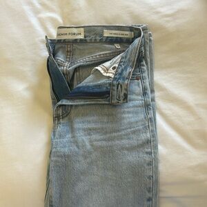 Aritzia Denim forum the Farrah Hi-Rise wide light wash jean